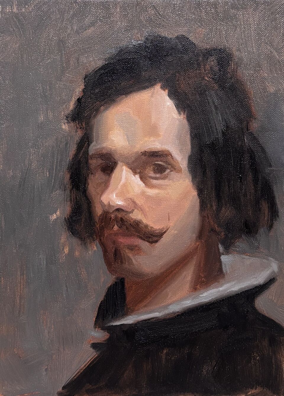 Study after Velázquez. 24 × 33 cm. Oil on panel. 2026