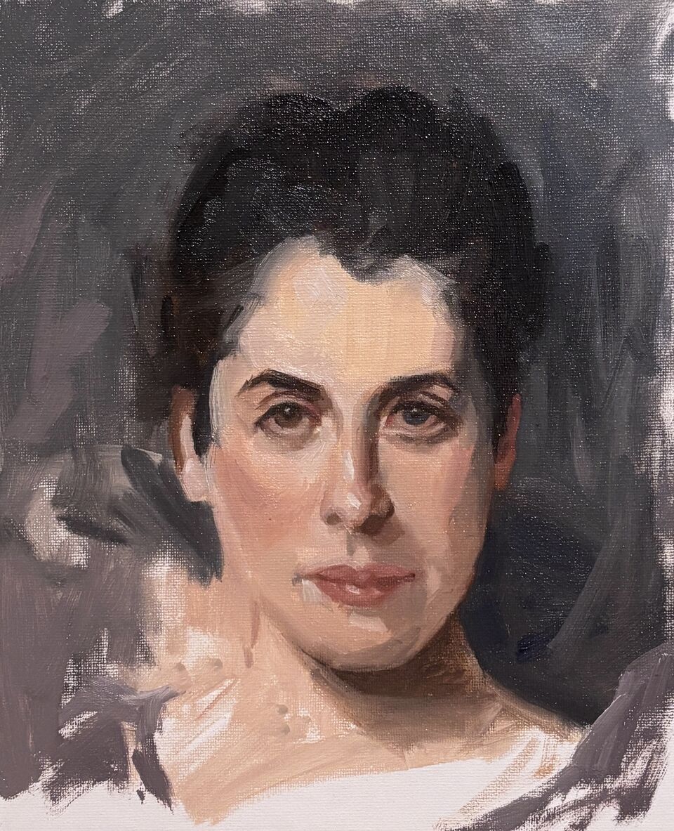 Study after Sargent. 27 × 22 cm. Oil on panel. 2026